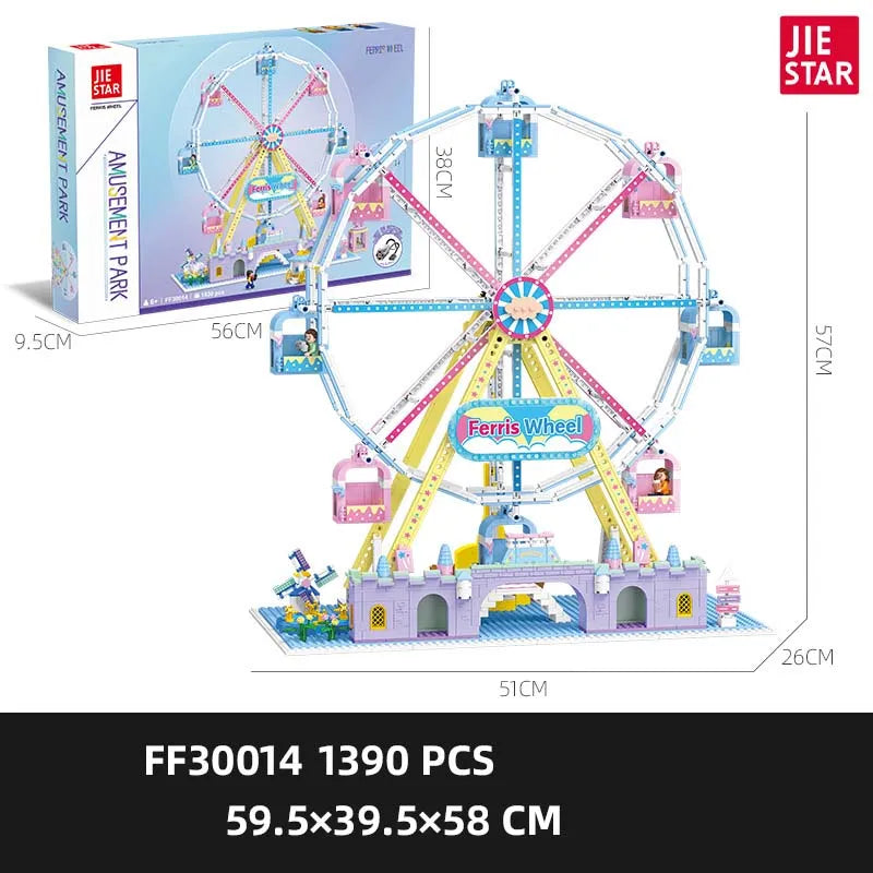 Building Blocks Creator Expert MOC City Motorized Ferris Wheel Bricks Toy - 3