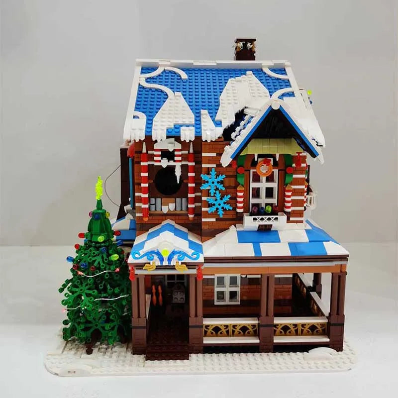Building Blocks Creator Expert MOC City Christmas House Bricks Toy - 10