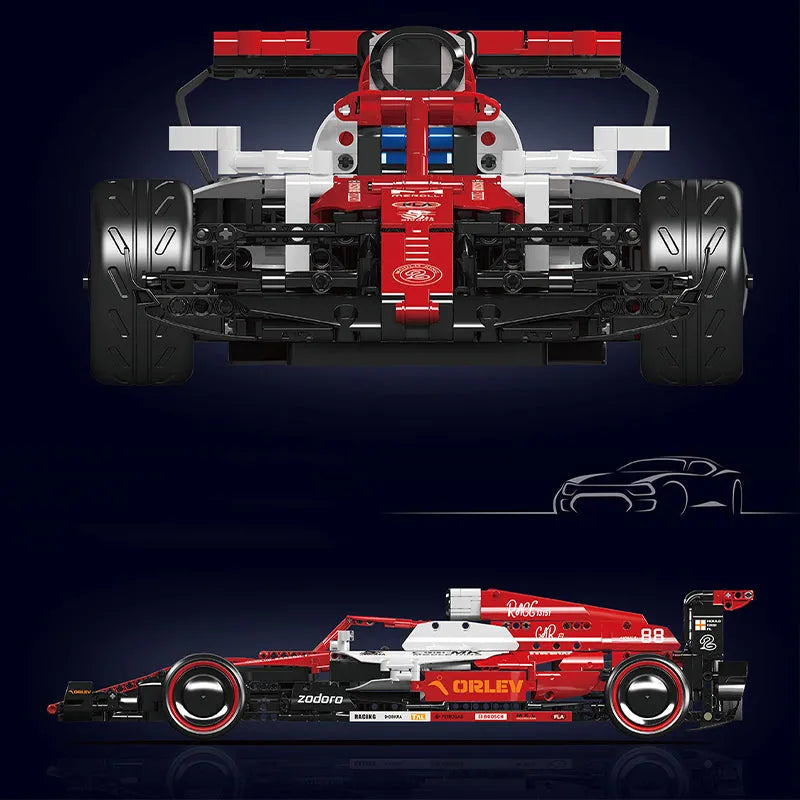 F1 Bricks Rc Tech Motorized MOC F1 Arrow Racing Car Bricks Toy