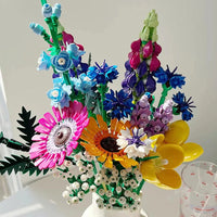 Thumbnail for Building Blocks Creator Expert Botanical Wildflower Bouquet Bricks Toy - 7