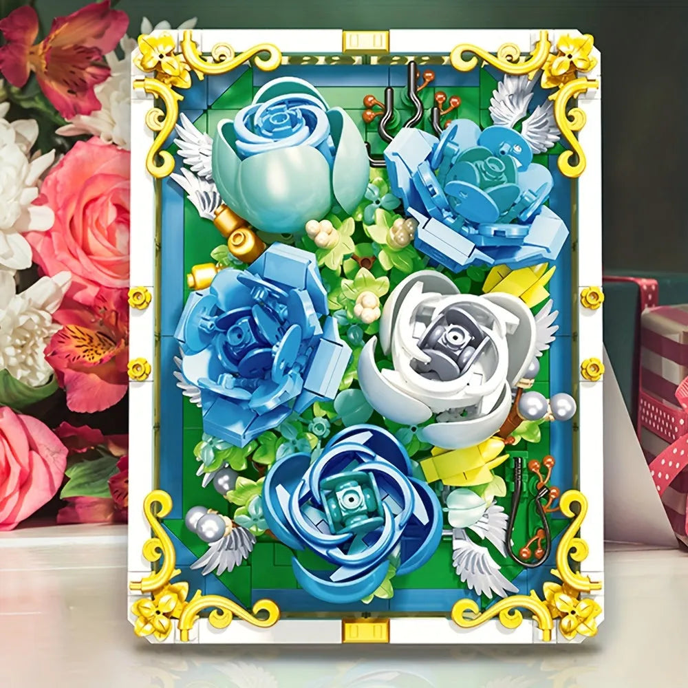 Building Blocks Art MOC Heart Of The Ocean Picture Frame Bricks Toy Construction Set Toys - 4