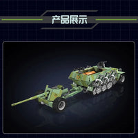 Thumbnail for Building Blocks Military Motorized Semi Tracked Armored Vehicle Bricks Toy - 7