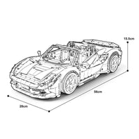Thumbnail for Building Blocks Technic MOC Ferrari F8 Racing Sports Car Bricks Toy Construction Set Toys - 3