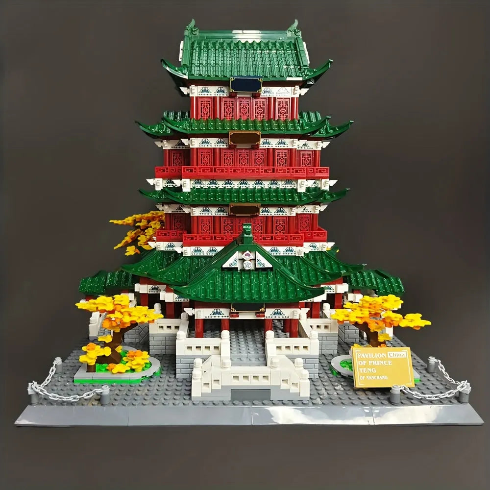 Building Blocks Architecture Famous Pavilion of Prince Teng Bricks Toy - 3