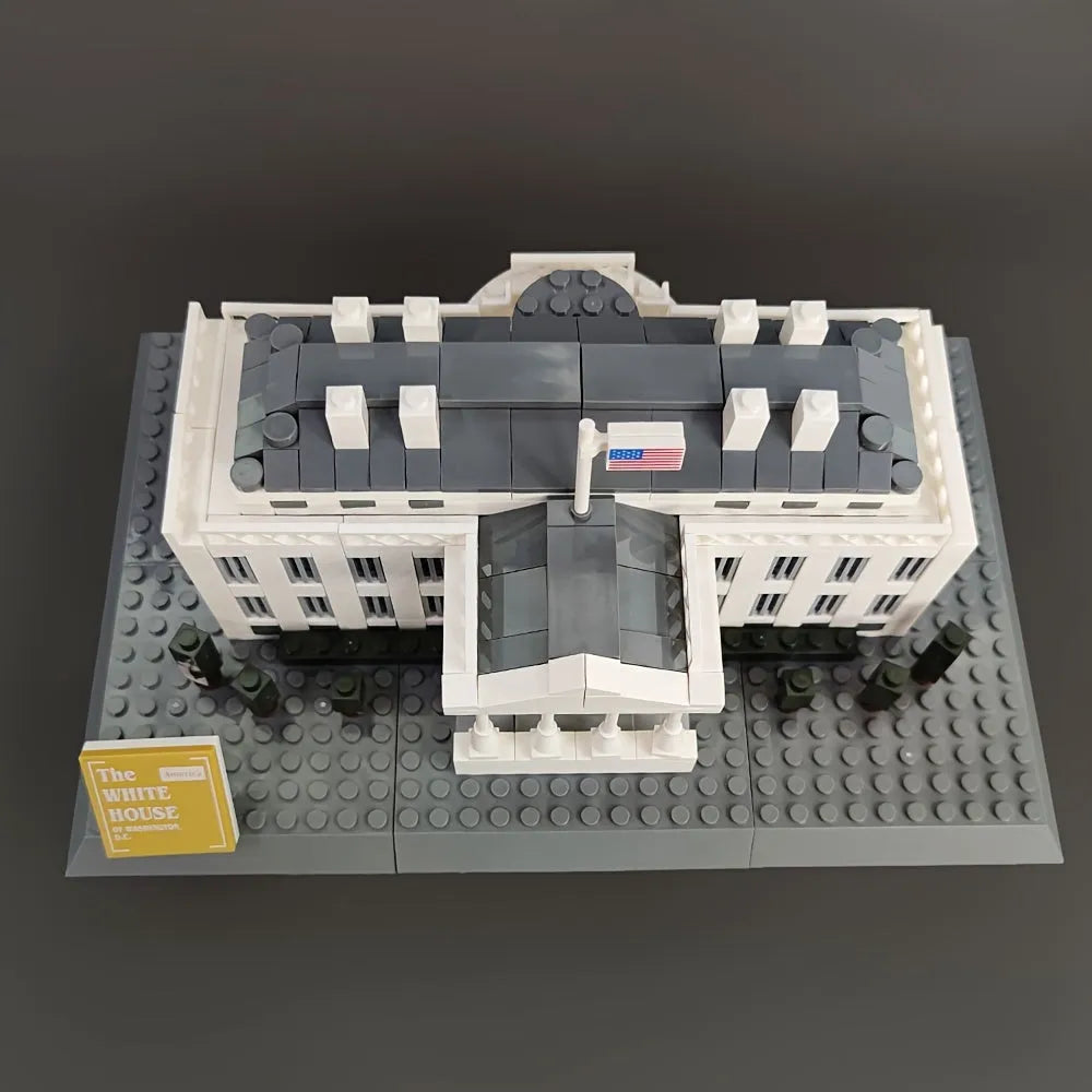 Building Blocks MOC Architecture 7018 White House Bricks Skyline Kids Toys - 14