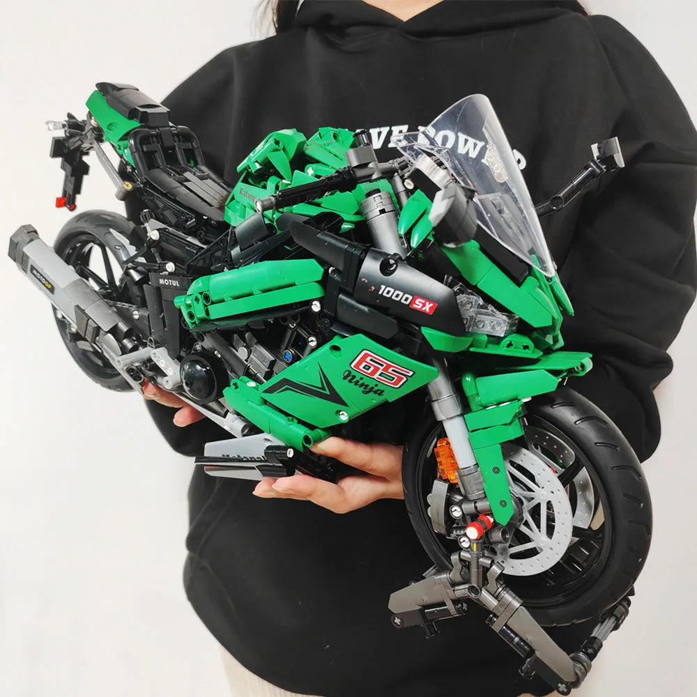 Building Blocks Tech MOC Kawasaki NINJA 1000SX Motorcycle Bricks Toy Construction Set Toys - 5