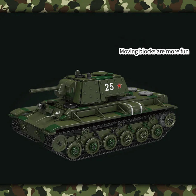 Building Blocks Military Motorized KV-1 Heavy Tank Bricks Toy Construction Set Toys - 3