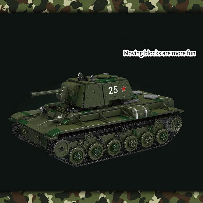 Building Blocks Military Motorized KV - 1 Heavy Tank Bricks Toy - 3