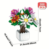 Thumbnail for Building Blocks Creator Expert Chrysanthemum Potted Plant Bricks Toy Construction Set Toys - 2