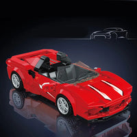 Thumbnail for Building Blocks Tech Mini Ferrari F8 Speed Champions Racers Bricks Toy - 5