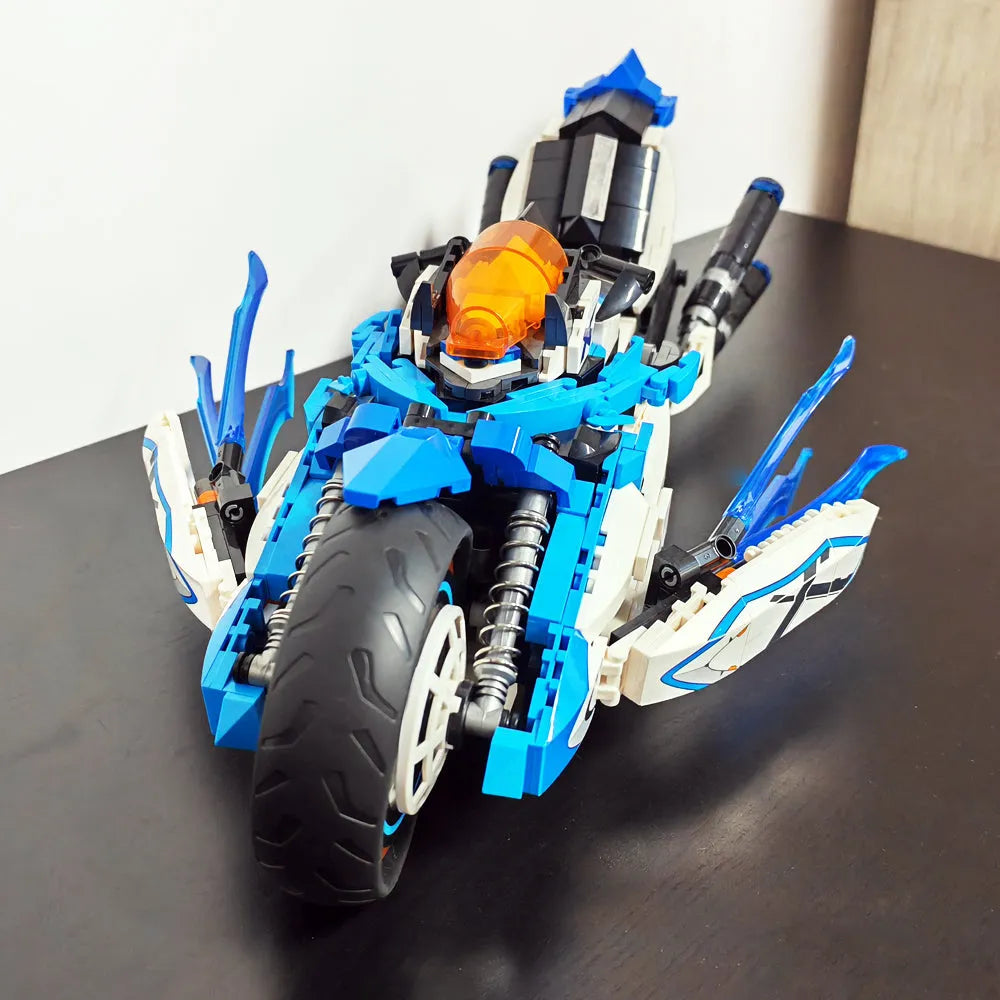 Building Blocks Tech MOC CYBERANGEL Concept Motorcycle Bricks Toy - 17
