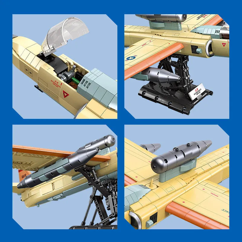 Building Blocks Military MOC U2 Reconnaissance Aircraft Bricks Toy Construction Set Toys - 3