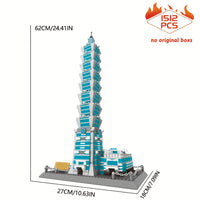Thumbnail for Building Blocks MOC Architecture Taipei 101 Tower Bricks Toys - 3