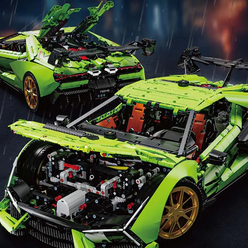 Building Blocks Tech MOC Lambo Aventador SVJ Supercar Bricks Toy Construction Set Toys - 3