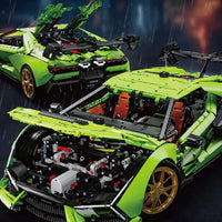 Thumbnail for Building Blocks Tech MOC Lambo Aventador SVJ Supercar Bricks Toy Construction Set Toys - 3