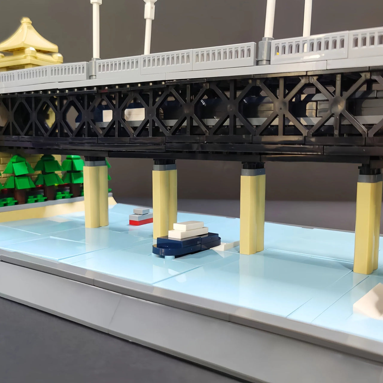 Building Blocks MOC Architecture China Wuhan River Bridge Bricks Toy - 6