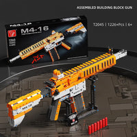 Thumbnail for Building Blocks Military Weapon MOC M4-16 Submachine Gun Bricks Toy Construction Set Toys - 1