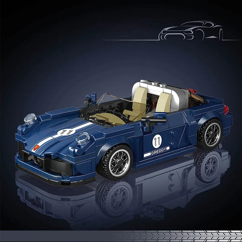 Building Blocks Tech Mini Porsche 911 Targa Speed Champions Bricks Toy Construction Set Toys - 3