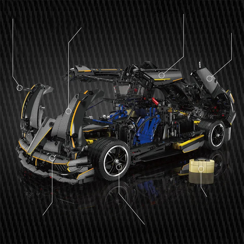 Building Blocks MOC Supercar Pagani Huayra Racing Car Bricks Toy - 5