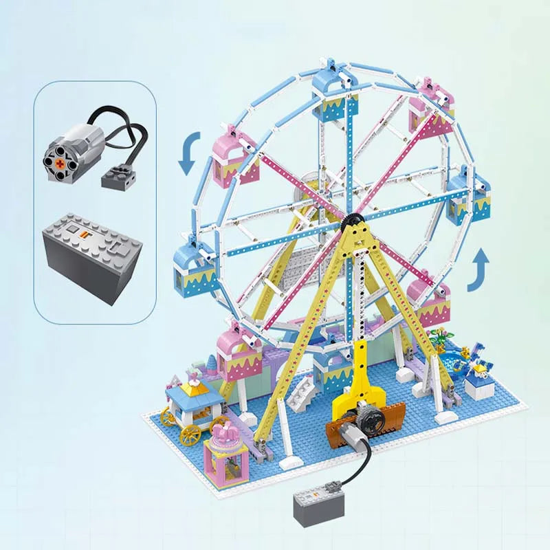 Building Blocks Creator Expert MOC City Motorized Ferris Wheel Bricks Toy - 2