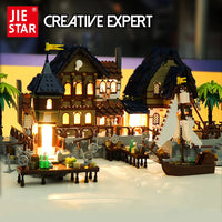 Thumbnail for Building Blocks Creator Experts MOC Medieval Town Harbor Bricks Toy - 3
