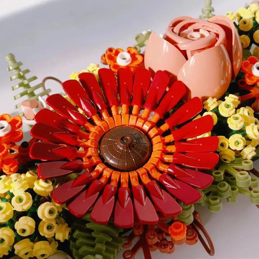 Building Blocks Romantic Love Bouquet Idea Dried Flower Centerpiece Bricks Toy - 5