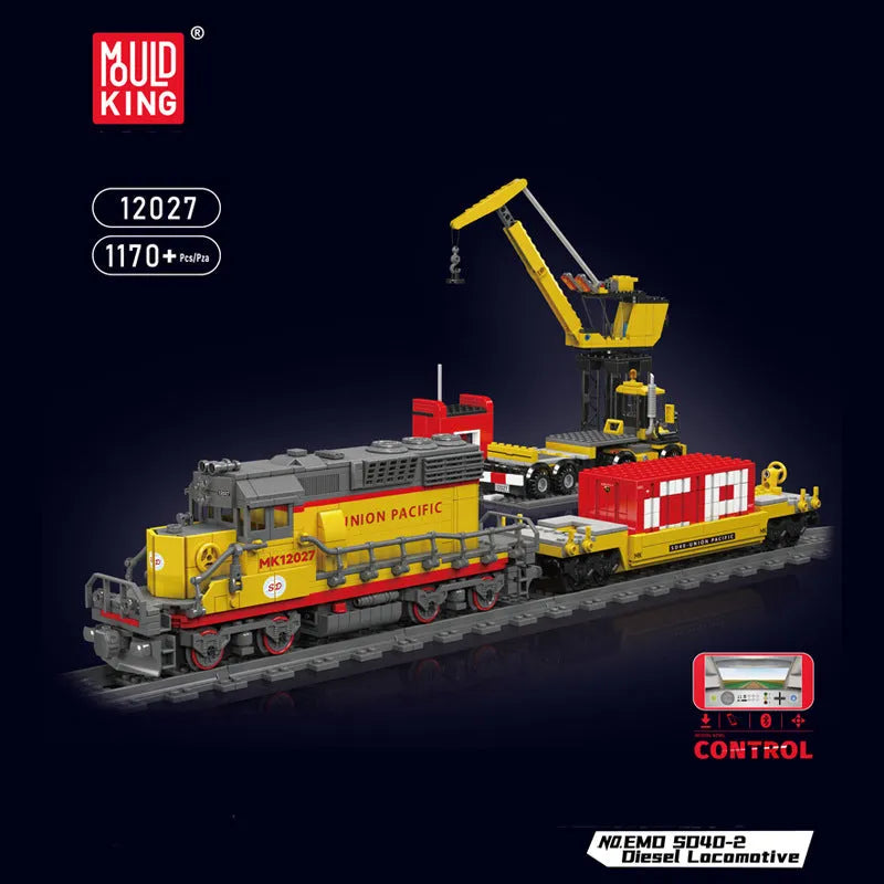 Building Blocks Tech EMD SD40 - 2 Diesel Locomotive RC Train Bricks Toy - 2