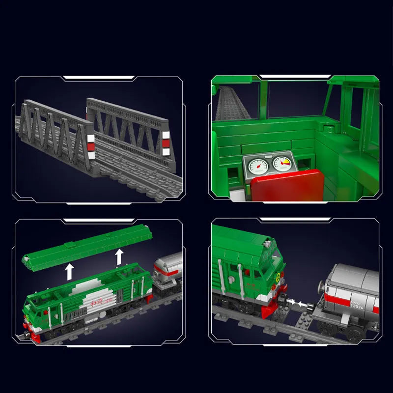 Building Blocks Tech HXN 3 Diesel Locomotive RC Train Bricks Toy Construction Set Toys - 3