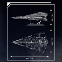 Thumbnail for Building Blocks Star Wars MOC Renaissance Class Star Destroyer Bricks Toy - 3