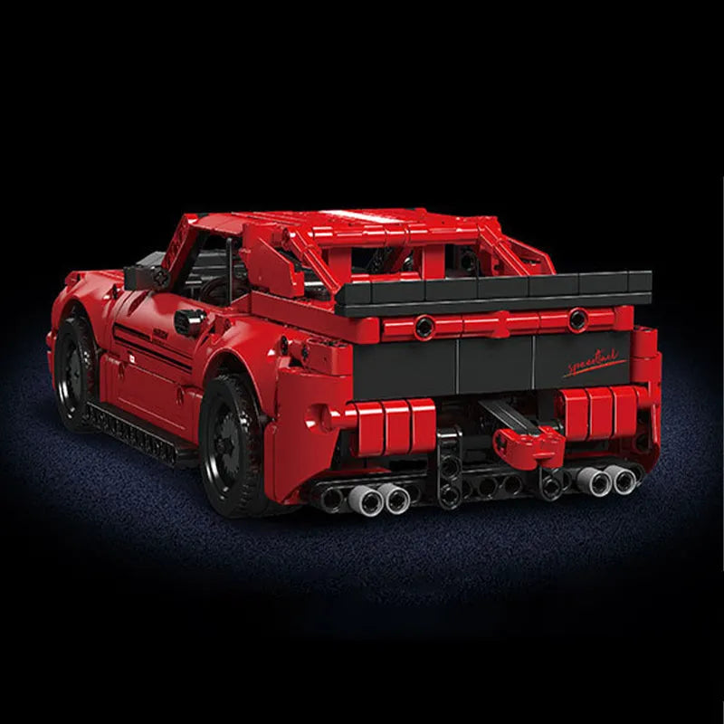 Building Blocks Tech Challenger Pull Back Sports Car Bricks Toy - 3