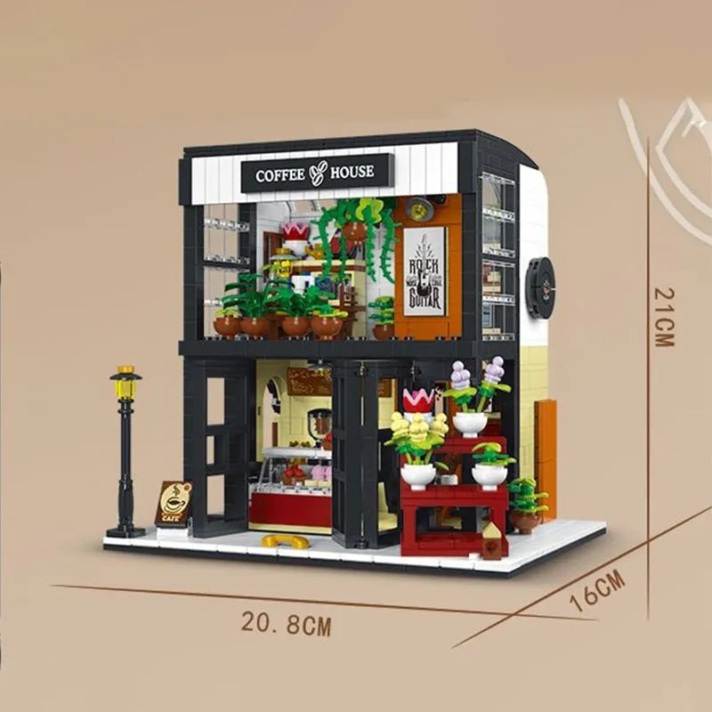 Building Blocks Creator Expert City Flower Coffee House Bricks Toy Construction Set Toys - 5