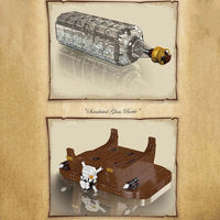 Thumbnail for Building Blocks Art MOC Black Pearl Drifting Bottle Ship Bricks Toy - 4