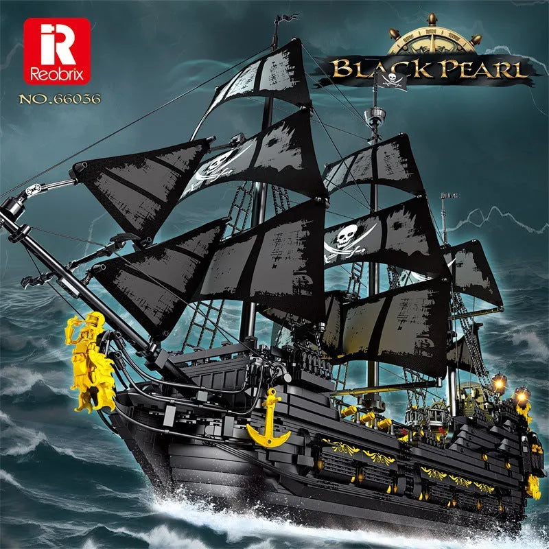 Building Blocks Pirates Of Caribbean MOC Black Pearl Ship Bricks Toy - 2