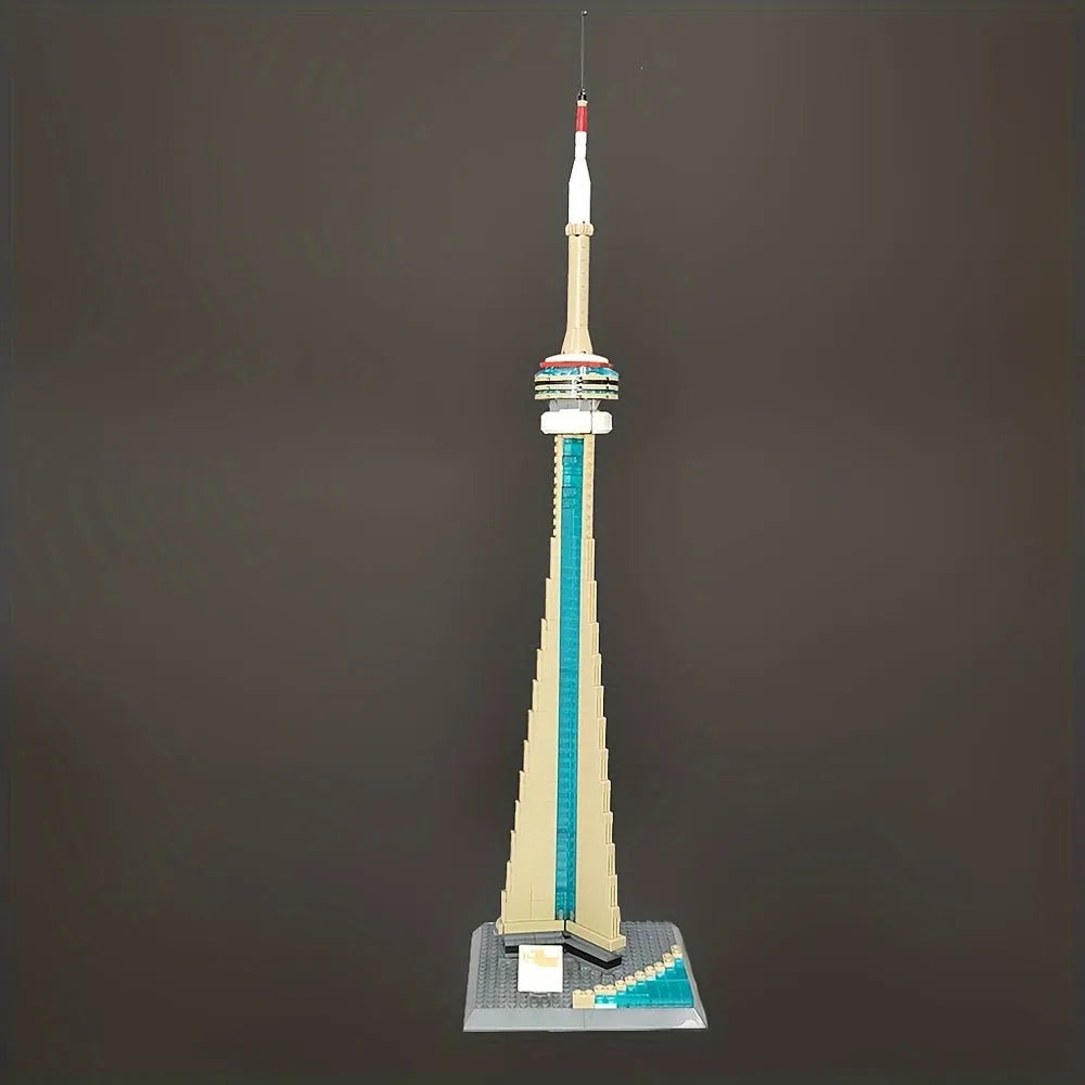 Building Blocks MOC Architecture Canada Toronto TV Tower Bricks Toy Construction Set Toys - 9