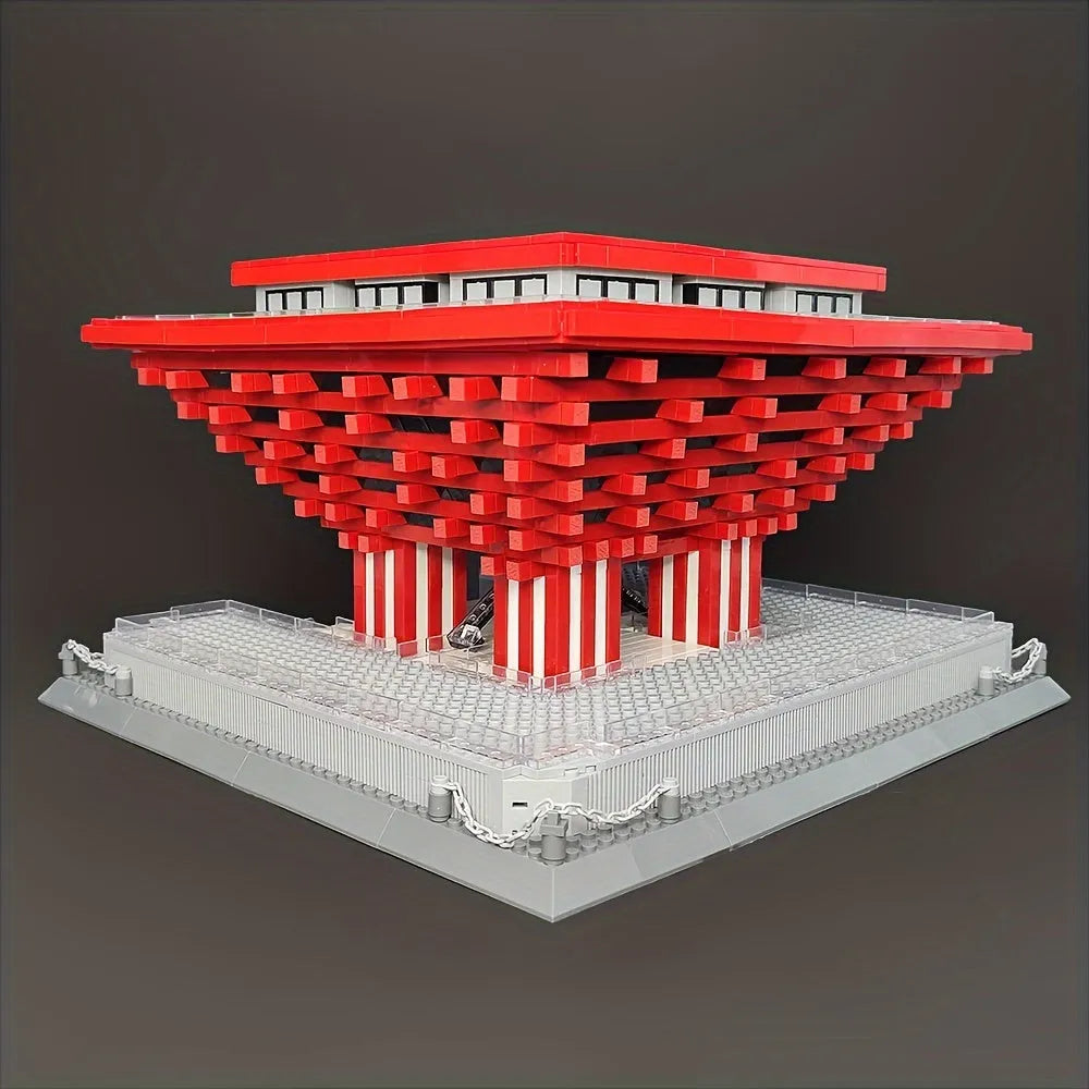 Building Blocks Architecture Famous China Pavilion At Expo Bricks Toy 7210 - 14