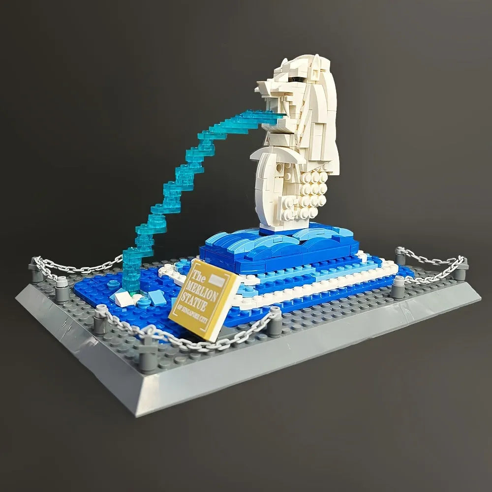 Building Blocks MOC Architecture Famous Merlion Statue Bricks Toys 4218 Construction Set Toys - 3