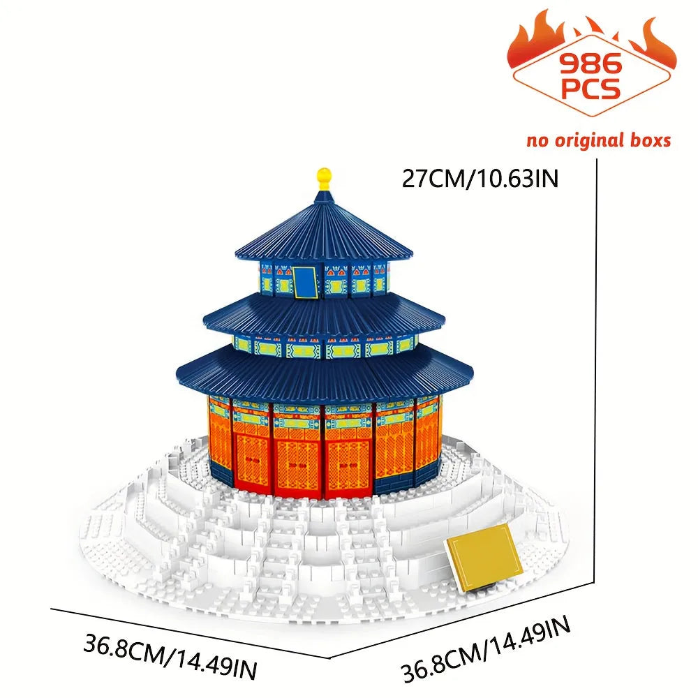 Building Blocks MOC Architecture Temple Of Heaven Bricks Toy - 2