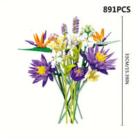 Thumbnail for Building Blocks Creator Expert Ideas Tropical Flower Bouquet Bricks Toy Construction Set Toys - 2