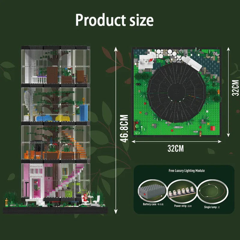 Building Blocks Creator Expert MOC City Transparent Tower Bricks Toy Construction Set Toys - 3