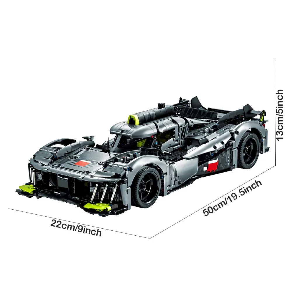 Building Blocks Tech MOC Le Mans Hybrid Hypercar Racing Car Bricks Toy - 1