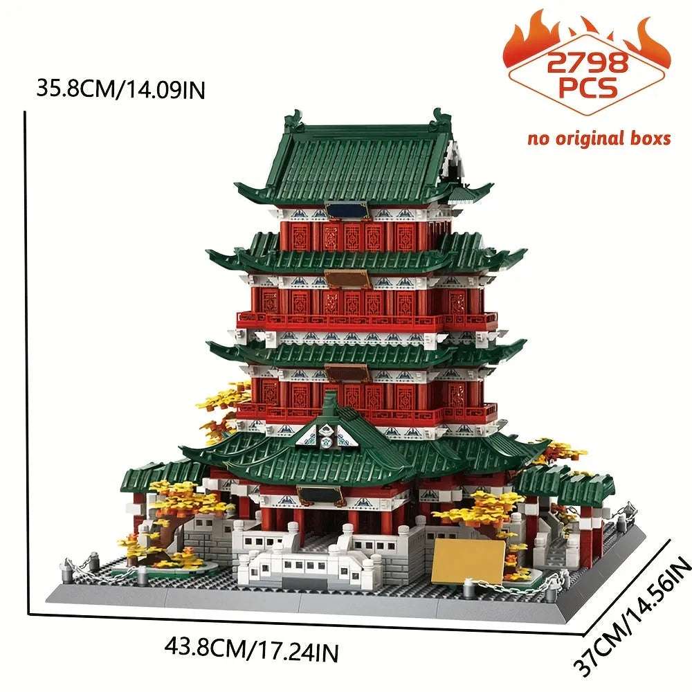 Building Blocks Architecture Famous Pavilion of Prince Teng Bricks Toy - 2