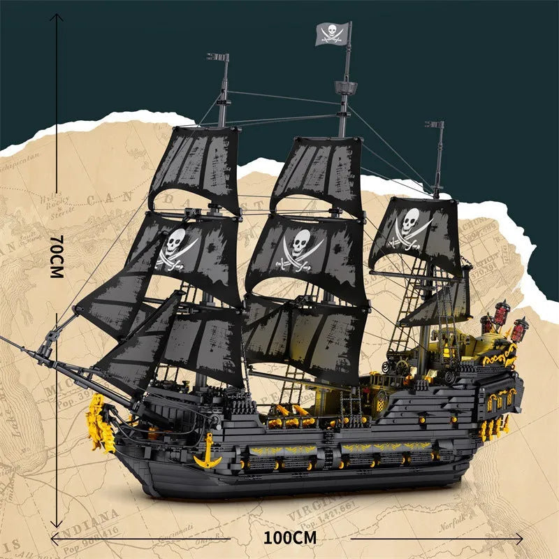 Building Blocks Pirates Of Caribbean MOC Black Pearl Ship Bricks Toy - 4