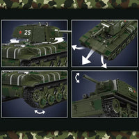 Thumbnail for Building Blocks Military Motorized KV - 1 Heavy Tank Bricks Toy - 4