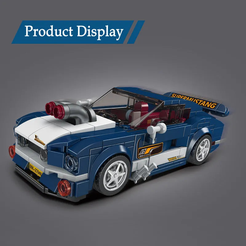 Building Blocks Tech Mini Mustang 1967 Speed Champions Car Bricks Toy Construction Set Toys - 4