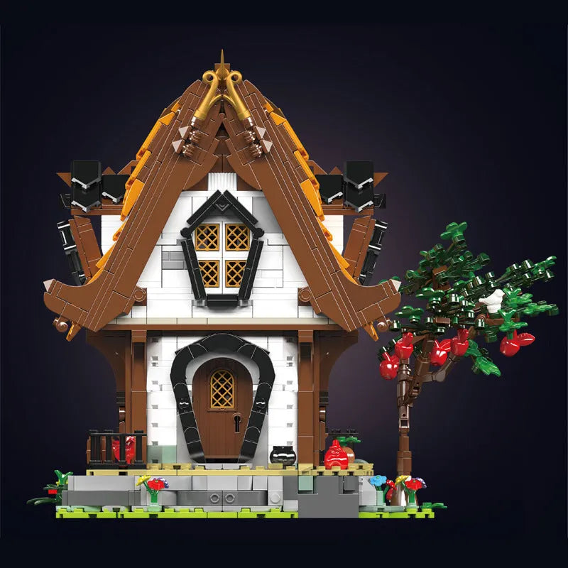 Building Blocks Creator Ideas MOC Medieval City Log Cabin Bricks Toy Construction Set Toys - 7