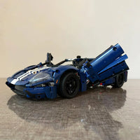 Thumbnail for Building Blocks Tech MOC 2022 Ford GT Racing Sports Car Bricks Toy - 5