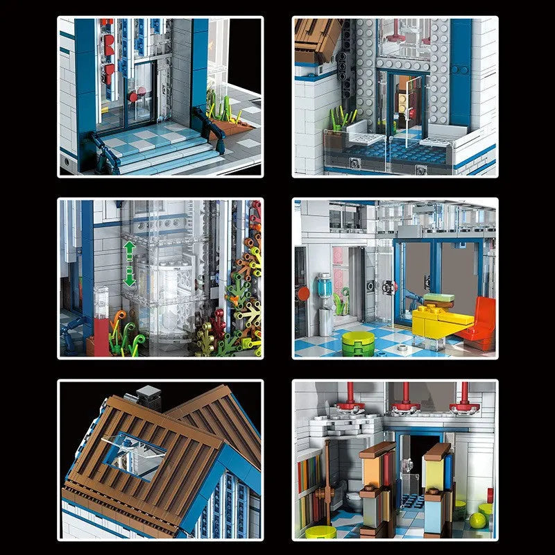 Building Blocks Creator Expert MOC Modern Library Bricks Toy Construction Set Toys - 4