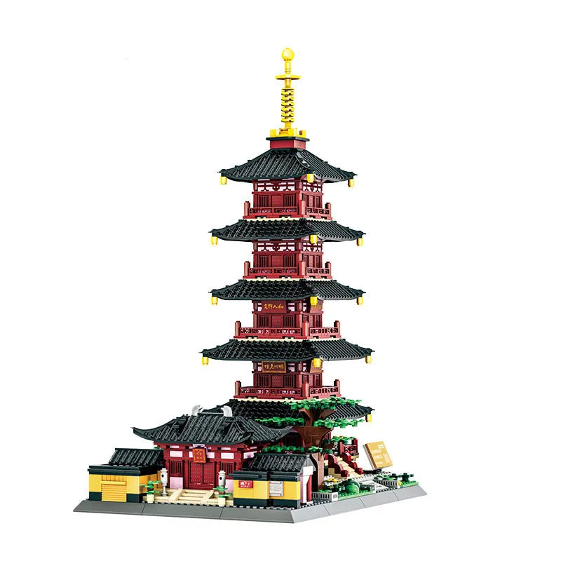 Building Blocks Creator Expert MOC China Hanshan Temple Bricks Toy - 1