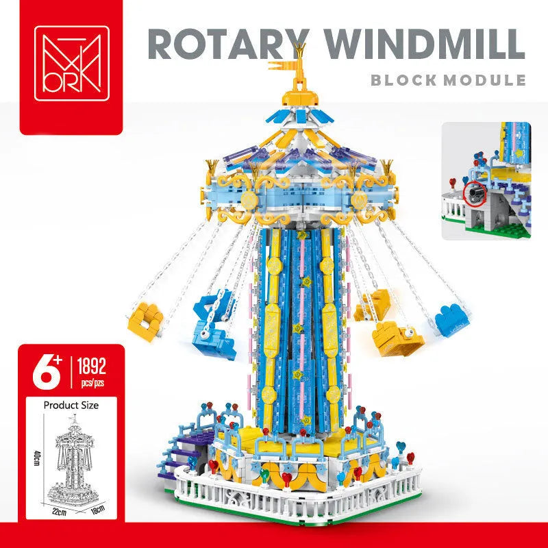 Building Blocks Creator Expert MOC Rotating Windmill Bricks Toy Construction Set Toys - 2