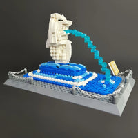 Thumbnail for Building Blocks MOC Architecture Famous Merlion Statue Bricks Toys 4218 Construction Set Toys - 14